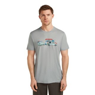 Koszulka wędrówkowa/rekreacyjna Icebreaker Merino 150 Tech Lite Transportage (100% wełna merino) szara męska