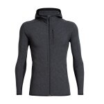 Icebreaker Kurtka turystyczna/rekreacyjna Descender Zip Hood Jet (wełna merino, oddychająca) szaro/czarna męska