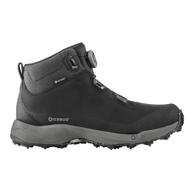 Buty zimowe Icebug Stavre BUGrip GTX (system sznurowania BOA, wodoodporne, z kolcami) czarne męskie