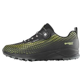 Buty do biegania w zimie Icebug NewRun BUGrip GTX (system BOA® Fit, wodoodporne, z kolcami) czarne/poison męskie