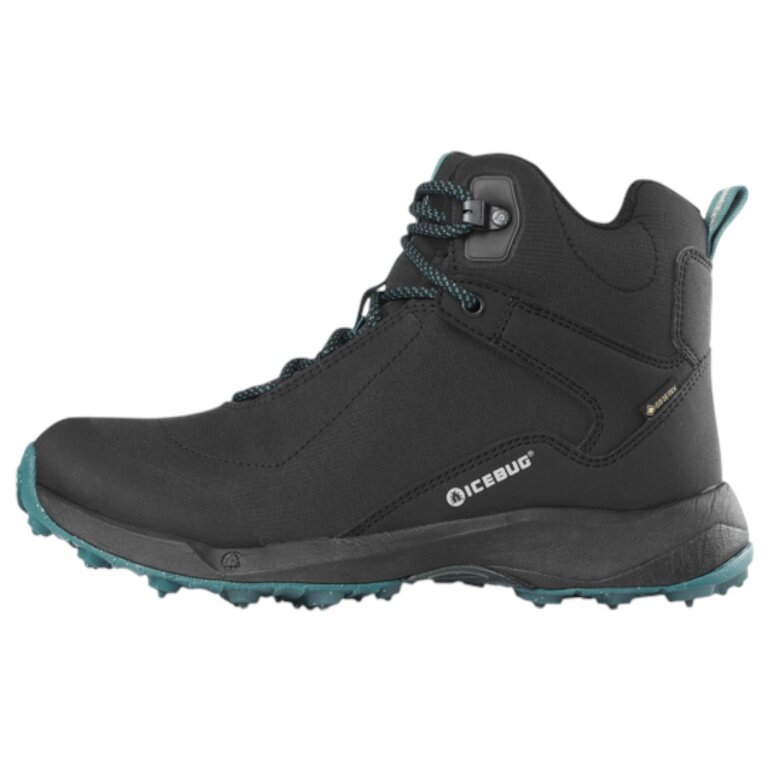 Buty zimowe Icebug Pace3 BUGrip GTX (wodoodporne, z kolcami, szeroka tęgość) czarne/turkusowe damskie