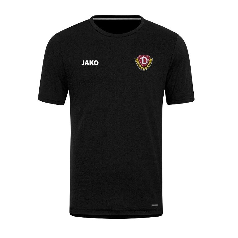 JAKO Koszulka Freizeit-T-Shirt Dynamo Dresden Pro Casual (Jersey z poliestru i elastanu) czarna męska