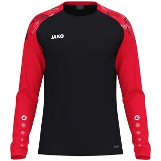 JAKO Sportowa koszulka z długim rękawem Sonic Sweat (szybkoschnąca, wytrzymała) czarna/czerwona dziecięca