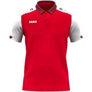 JAKO Sport-Polo Dynamic (poliestr mini-piquet) czerwono/biało/ciemnoczerwone dziecięce