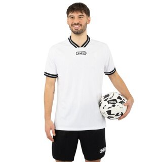 JAKO Sportowa koszulka Retro Trikot (z dekoltem w serek, oddychająca) krótki rękaw biało-czarna męska
