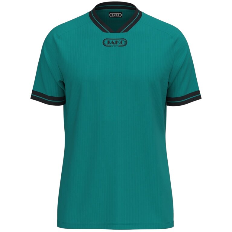 JAKO Sportowa koszulka Retro (dekolt w serek, oddychająca) krótki rękaw turkusowo-niebieska męska