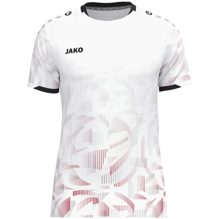 JAKO Sportowa koszulka T-shirt Trikot Sonic KA (szybkoschnąca, wytrzymała) biało/czerwono/szara dla dzieci