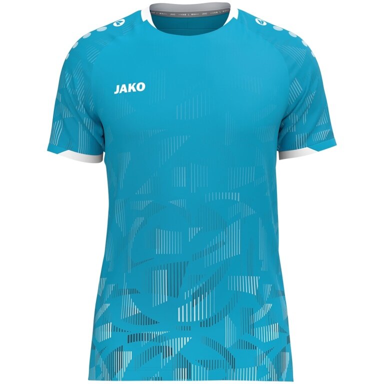 JAKO Sportowa koszulka T-shirt Trikot Sonic KA (szybkoschnąca, wytrzymała) aquablau/marineblau/biała Męska