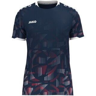JAKO Sportowa koszulka T-shirt Trikot Sonic KA (szybkoschnąca, wytrzymała) granatowo/czerwona/biała dla dzieci
