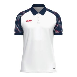 JAKO Sport-Polo Sonic (lekki, oddychający) biały/marynarski niebieski/czerwony męski