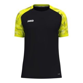 JAKO Koszulka sportowa Sonic (oddychająca, wytrzymała) czarna/neonowo-żółta dla chłopców