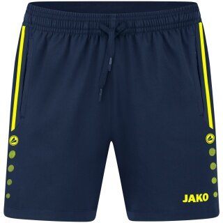 JAKO Spodenki sportowe Short Allround (Stretch-Micro-Twill) krótkie granatowo/żółte damskie