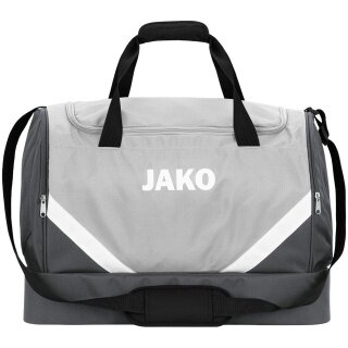 JAKO Torba sportowa Iconic z przegrodą na dnie (Rozmiar S - 30 litrów) jasnoszara/antracytowa - 45x24x37cm