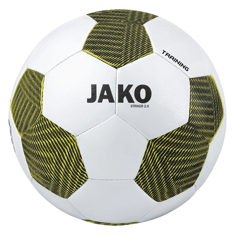 JAKO Piłka treningowa Striker 2.0 (Rozmiar 4) biało/czarna/żółta - 1 piłka