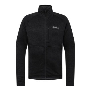 Kurtka polarowa Jack Wolfskin Taiga Full Zip (elastyczne mankiety) czarna męska