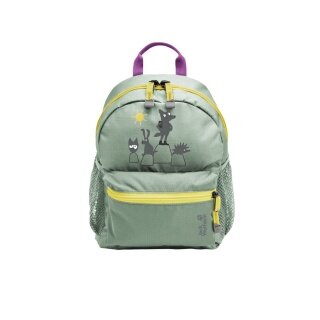 Plecak dzienny Jack Wolfskin Little Scout dla dzieci od 6 lat w kolorze szałwiowym, pojemność 10 litrów.