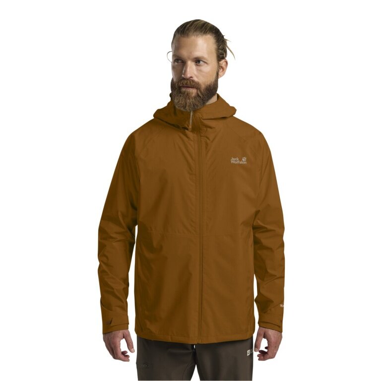 Kurtka przeciwdeszczowa Jack Wolfskin Prelight 2.5 Lagen LT (lekka, wodoodporna, oddychająca) brązowa męska