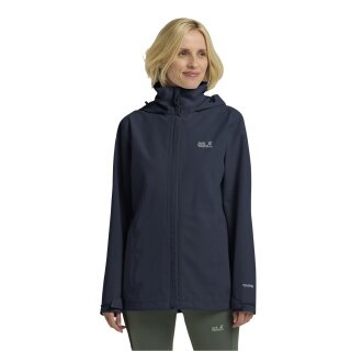 Kurtka przeciwdeszczowa Jack Wolfskin Trailtime 2-warstwowa (wodoodporna, oddychająca) granatowa damska