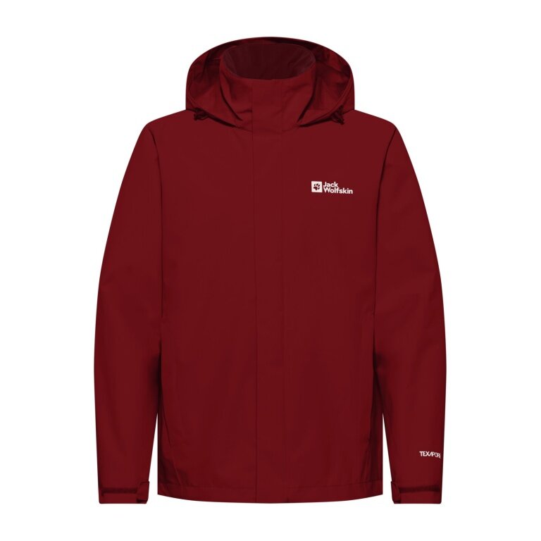 Kurtka przeciwdeszczowa Jack Wolfskin Trailtime 2-warstwowa (wodoodporna, oddychająca) czerwona męska