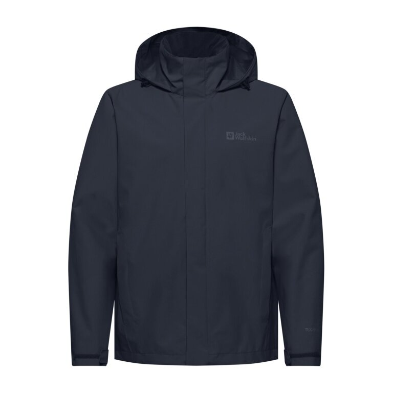 Kurtka przeciwdeszczowa Jack Wolfskin Trailtime 2-warstwowa (wodoodporna, oddychająca) ciemnoniebieska męska