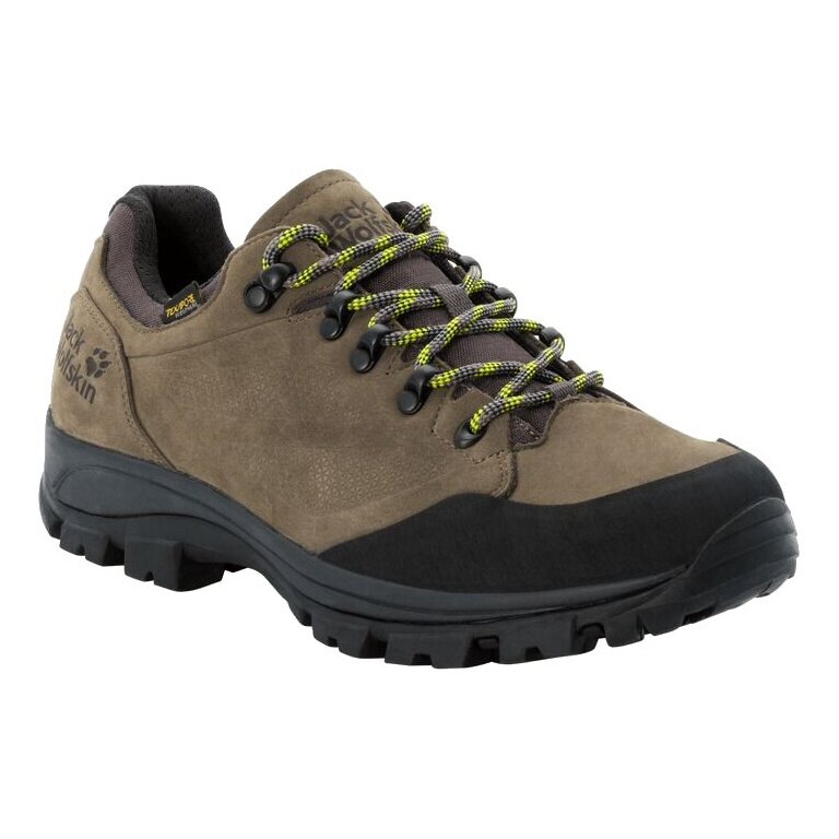 Jack Wolfskin Buty trekkingowe Rebellion Texapore Low (Trekking, skóra nubukowa, wodoodporne) khakibraun/phantom męskie