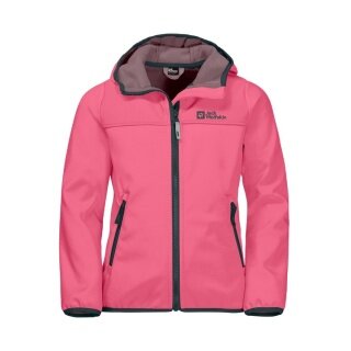Kurtka softshell Jack Wolfskin Fourwinds (odporna na wiatr i wodę) różowa dla dziewczynek