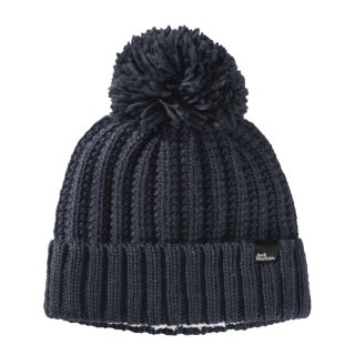 Jack Wolfskin Czapka Strickmütze Highloft Knit Beanie z pomponem - granatowa damska