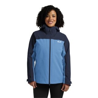 Jack Wolfskin przejściowa kurtka wędrówkowa Wild Places 3w1 (wodoodporna, wiatroszczelna) niebieska/granatowa damska