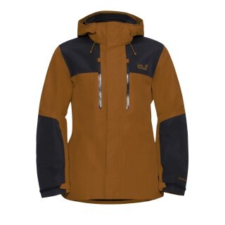 Kurtka turystyczna/przeciwdeszczowa Jack Wolfskin Jasper 2-warstwowa (kurtka ochronna, wodoodporna, wiatroszczelna) pomarańczowo/czarna męska