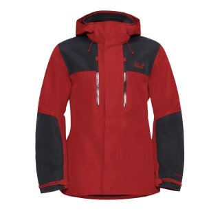 Kurtka turystyczna/przeciwdeszczowa Jack Wolfskin Jasper 2-warstwowa (kurtka ochronna, wodoodporna, wiatroszczelna) czerwona/czarna męska