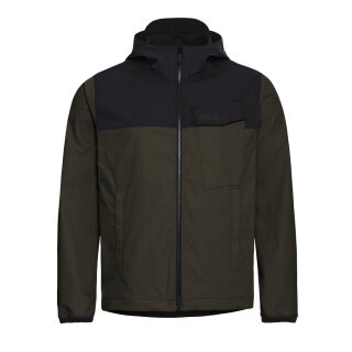 Kurtka wędrowna Jack Wolfskin Mahani (ochrona UV, lekka, oddychająca) khaki/zielona męska