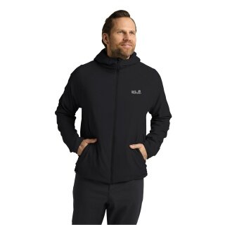 Kurtka wędrówkowa Jack Wolfskin Prelight Insulated (wiatroszczelna, ciepła) czarna męska