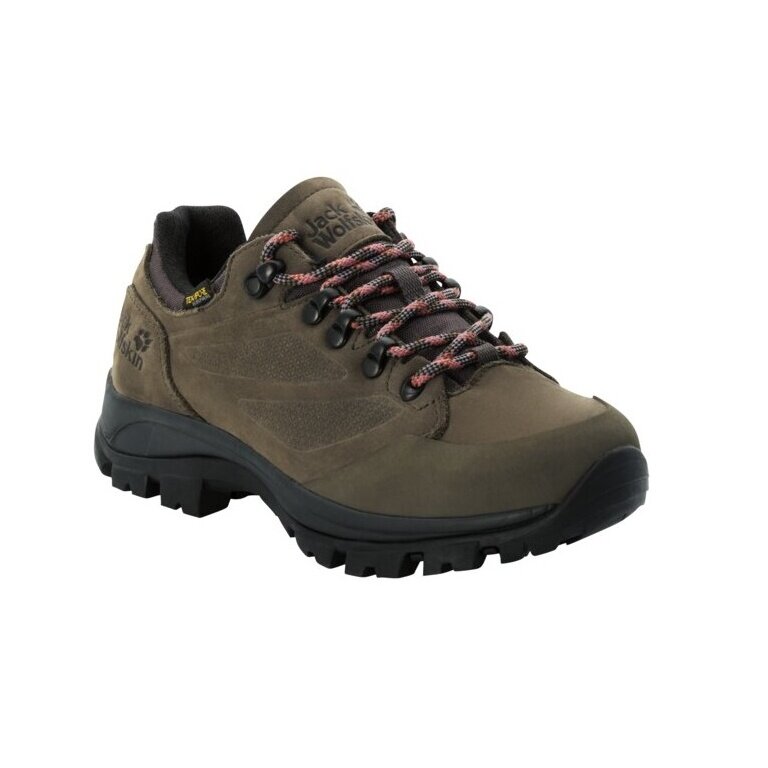 Jack Wolfskin Buty trekkingowe Rebellion Texapore Low (Trekking, wodoodporne, 100% bez PFC) brązowy/szary phantomowy Damskie