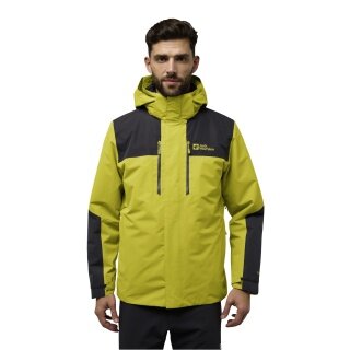 Kurtka zimowa Jack Wolfskin Jasper 3w1 2025 (wodoodporna, wiatroszczelna, oddychająca, ciepła) żółto/czarna męska