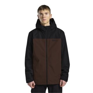 Kurtka zimowa Jack Wolfskin Taubenberg 3w1 2025 (wodoodporna i wiatroszczelna, wewnętrzna kurtka polarowa) ciemnobrązowa męska