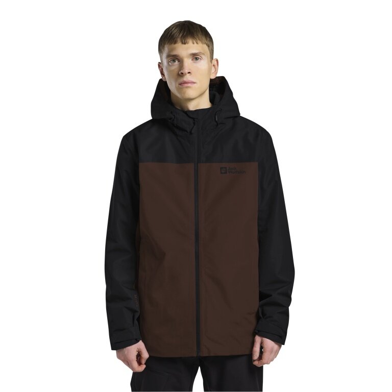Kurtka zimowa Jack Wolfskin Taubenberg 3w1 2025 (wodoodporna i wiatroszczelna, wewnętrzna kurtka polarowa) ciemnobrązowa męska