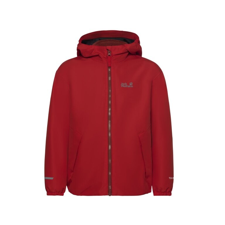 Kurtka zimowa Jack Wolfskin Iceland 3w1 (wodoodporna, wiatroszczelna, z wewnętrzną kurtką polarową) 2026 czerwona dzieci (164-176)