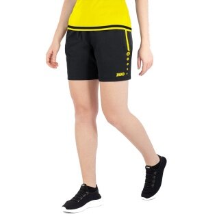 JAKO Spodenki sportowe Short Competition 2.0 z zamkiem błyskawicznym krótki czarny/neonowy żółty damskie