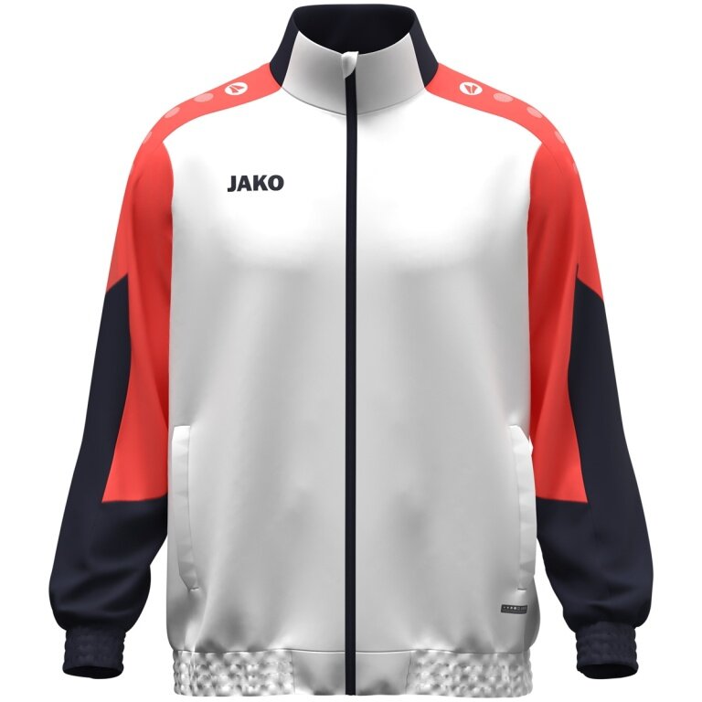 JAKO Kurtka treningowa (Webjacke) Dynamic - Stretch-Micro-Twill - biały/koralowy/granatowy Mężczyźni