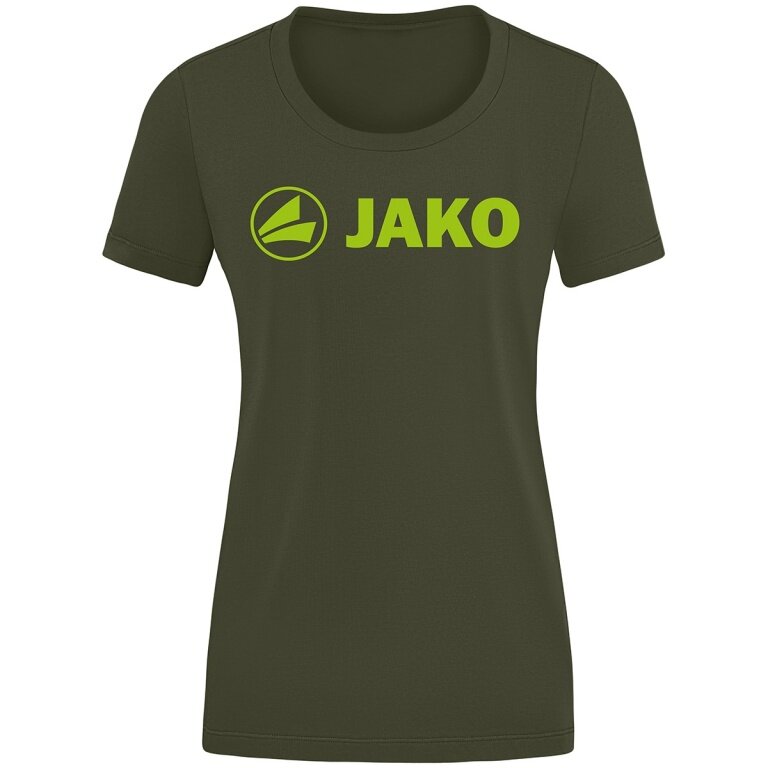JAKO Koszulka Freizeit Promo (Bawełna organiczna) khaki/neongreen Damska