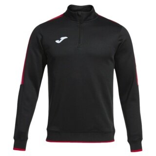 Joma Pullover Olimpiada Sweatshirt (Half-Zip, 100% Poliester) czarny/czerwony męski