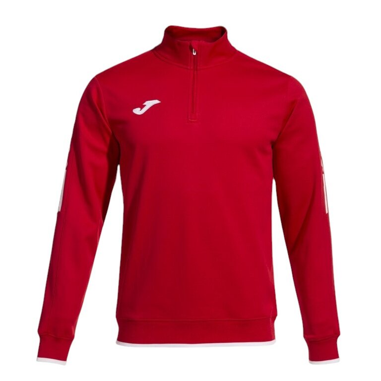 Joma Pullover Olimpiada Sweatshirt (Half-Zip, 100% Poliester) czerwony męski