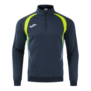 Joma Longsleeve Championship 20 Sweatshirt (1/4 Zipper, wygodne, rec. poliester) granatowo/żółto neonowe męskie