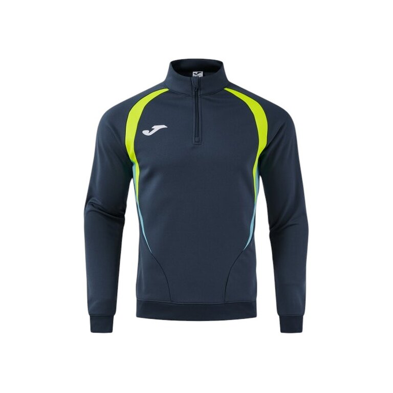 Joma Longsleeve Championship 20 Sweatshirt (1/4 Zipper, wygodne, rec. poliester) granatowo/żółto neonowe męskie