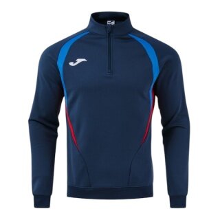 Joma Longsleeve Championship 20 Sweatshirt (1/4 Zipper, wygodne, rec. poliester) ciemnoniebieski/królewski niebieski mężczyźni