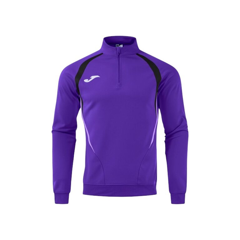 Joma longsleeve Championship 20 sweatshirt (1/4 zip, wygodny, recyklingowany poliester) fioletowo/czarny męski