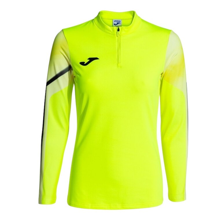 Joma koszulka długorękawowa Elite XI (sweatshirt, pół-zamek) fluogelb/czarny Damska