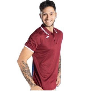 Joma Sport-Polo Combi Premium (komfortowy krój, oddychający) bordowy/biały męski