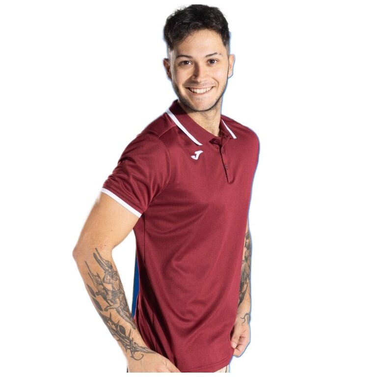 Joma Sport-Polo Combi Premium (komfortowy krój, oddychający) bordowy/biały męski