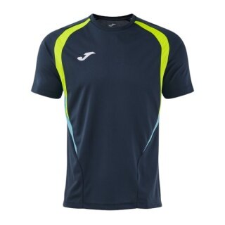 Joma Sport-Tshirt Championship 20 (wysoki komfort noszenia, rec. poliester) ciemnoniebieski/neonowy żółty męski
